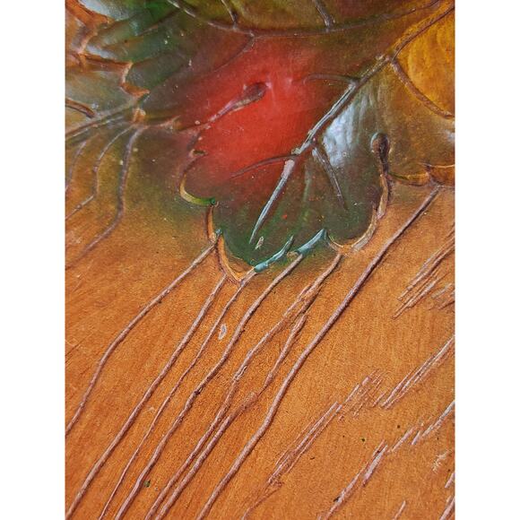 Serving Tray Dish Fall Leaves & Grapes 70's Multi Products 12" x 9" Fruit Bowl - Picture 9 of 13